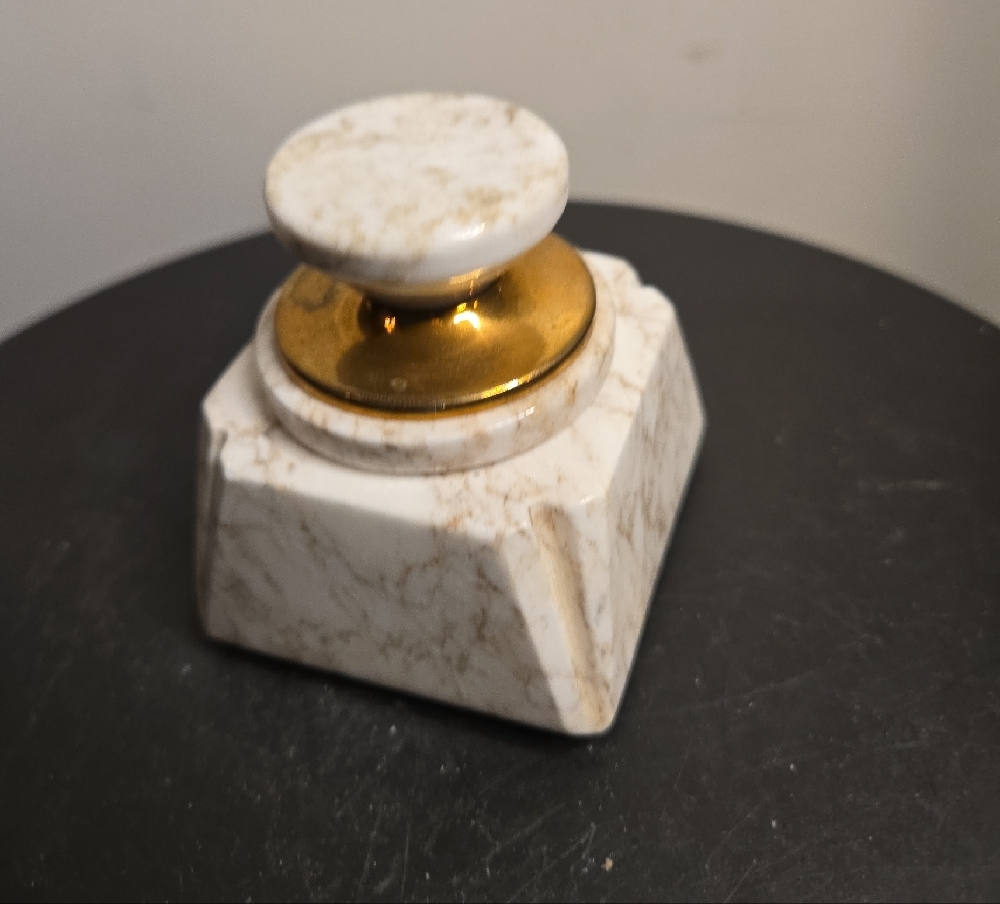 Artesania Raco Marble and Gold Vessel Paperweight - Picture 6 of 10
